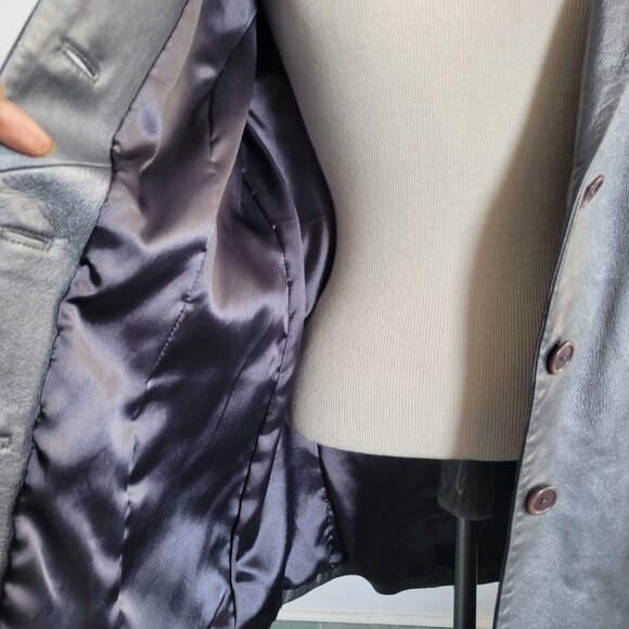 BUY AS IS: Willi Smith Silver Faux Leather Jacket/Blazer (Size: M) - Picture 8 of 16